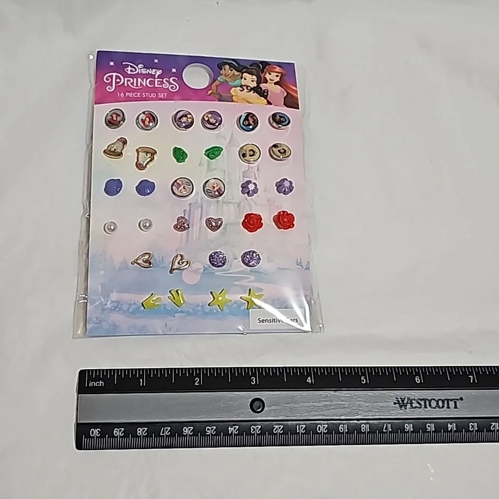Disney Princess 16 Pairs Stud Set Sensitive Ears New